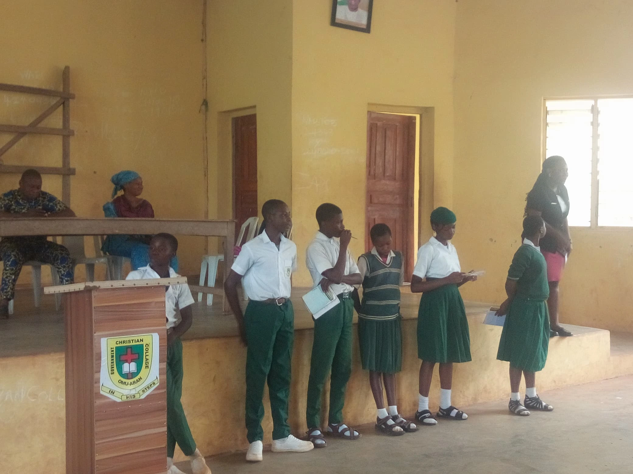 Educating the students of  Government Christian College, Omu Aran, Kwara state.